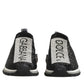 Dolce & Gabbana Black Silver Slip On Sorrento Sneakers Shoes