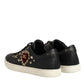 Dolce & Gabbana Black Leather Sacred Heart Sneakers Shoes