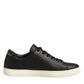 Dolce & Gabbana Black Leather Sacred Heart Sneakers Shoes
