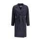 Max Mara Blue Fleece Wool Coat