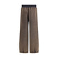 ALAINPAUL Brown Cotton Casual Pants