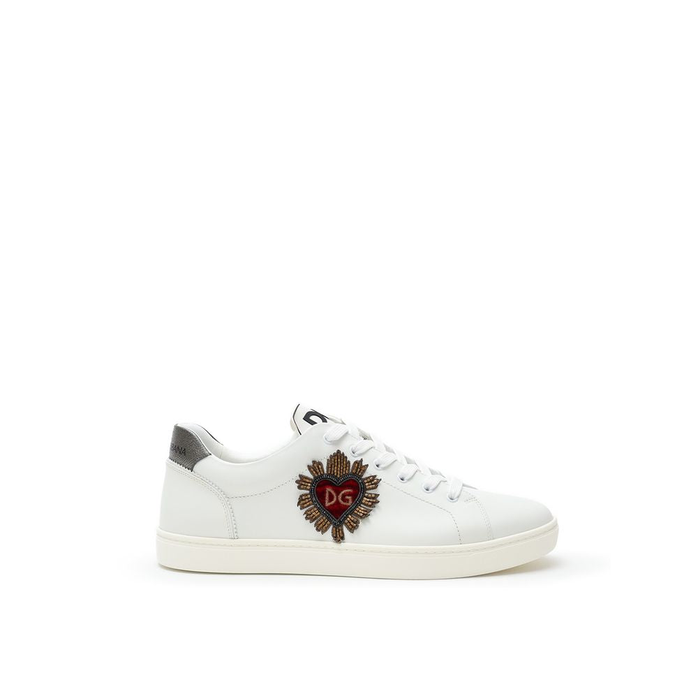 Dolce & Gabbana White Leather Low Top Sneakers