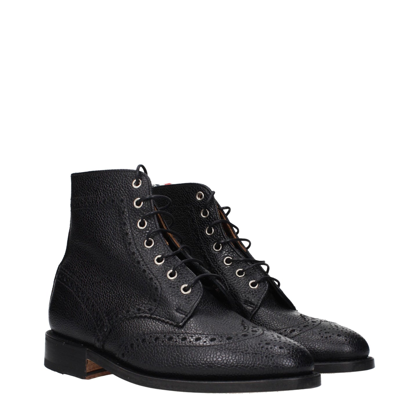 Thom Browne Black Leather Ankle Boots