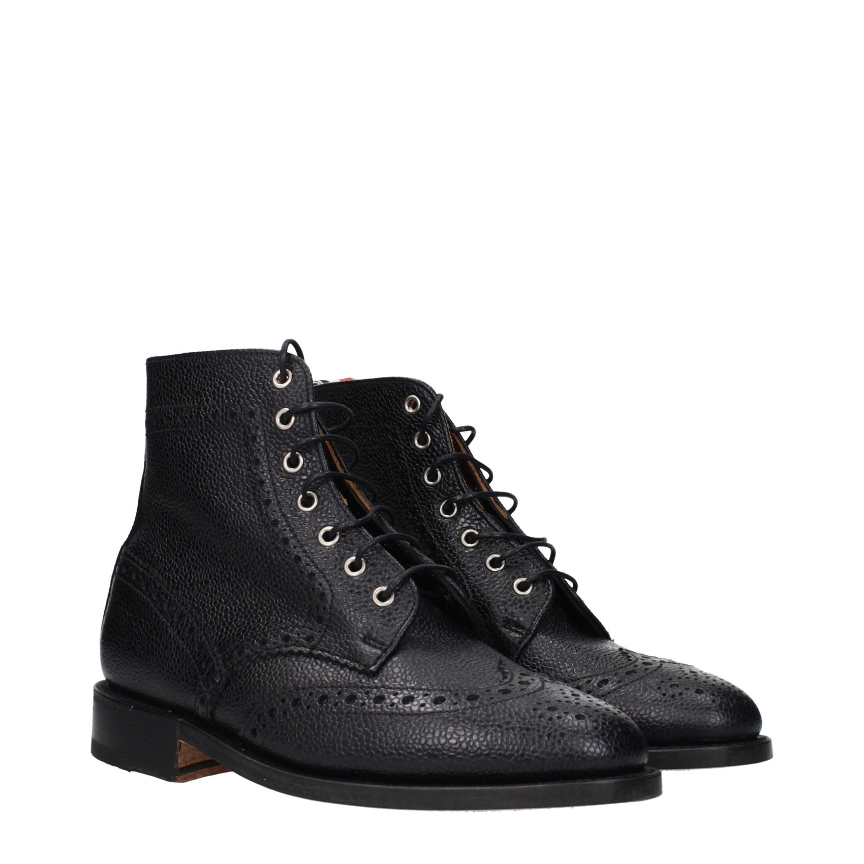 Thom Browne Black Leather Ankle Boots