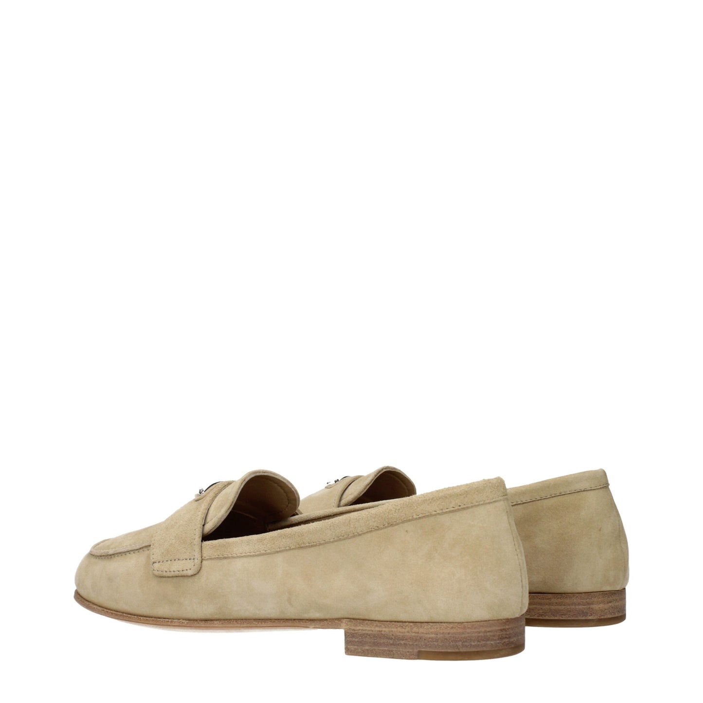 Prada Beige Leather Slip-On Loafers