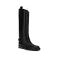 Burberry Black Calf Leather Bos Taurus Flat Boots