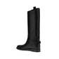 Burberry Black Calf Leather Bos Taurus Flat Boots