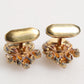 Dolce & Gabbana Gold Tone 925 Sterling Silver Crystal Accessory Cufflinks