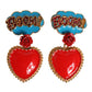 Dolce & Gabbana Gold Heart BOOM Cartoon Crystal Clip-On Earrings