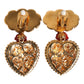 Dolce & Gabbana Gold Heart BOOM Cartoon Crystal Clip-On Earrings