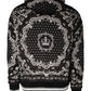 Dolce & Gabbana Black Bandana Print Crown Logo Cotton Hoodie Sweater