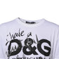 Dolce & Gabbana White Graphic Print Cotton Crew Neck T-shirt