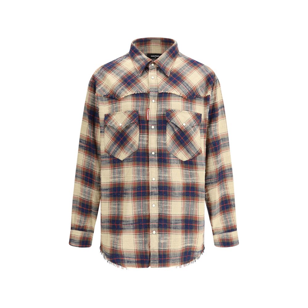 Dsquared² Brown Cotton Pattern Shirt