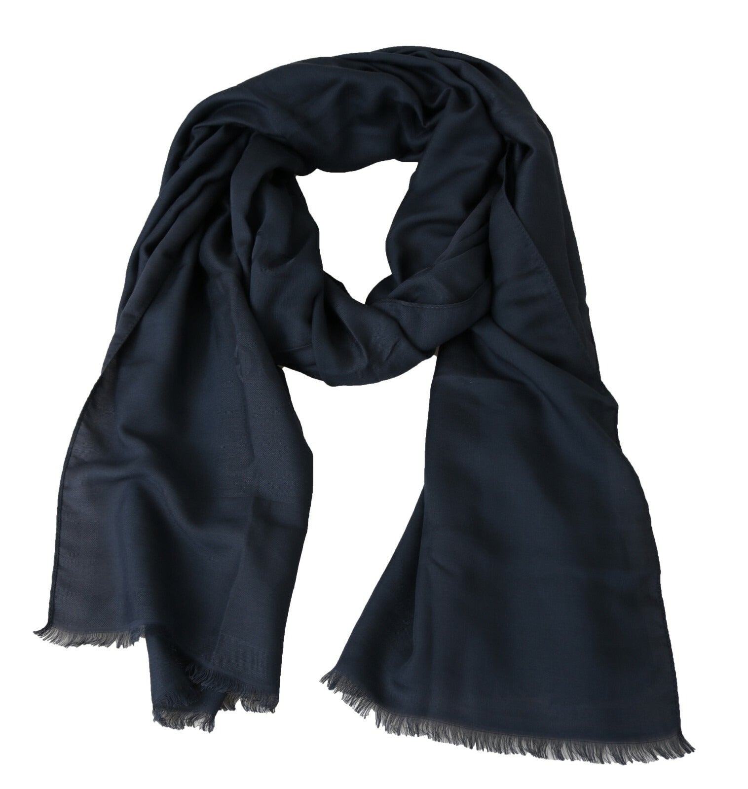 Dolce & Gabbana Modal Navy Blue Neck Wrap Men Shawl Scarf