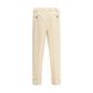 Cruna Beige Cotton Casual Pants