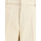 Cruna Beige Cotton Casual Pants