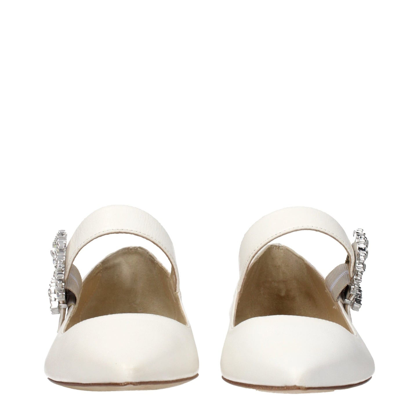 Jimmy Choo White Leather Ballet Flats