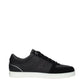 Jimmy Choo Black Leather Low Top Sneakers