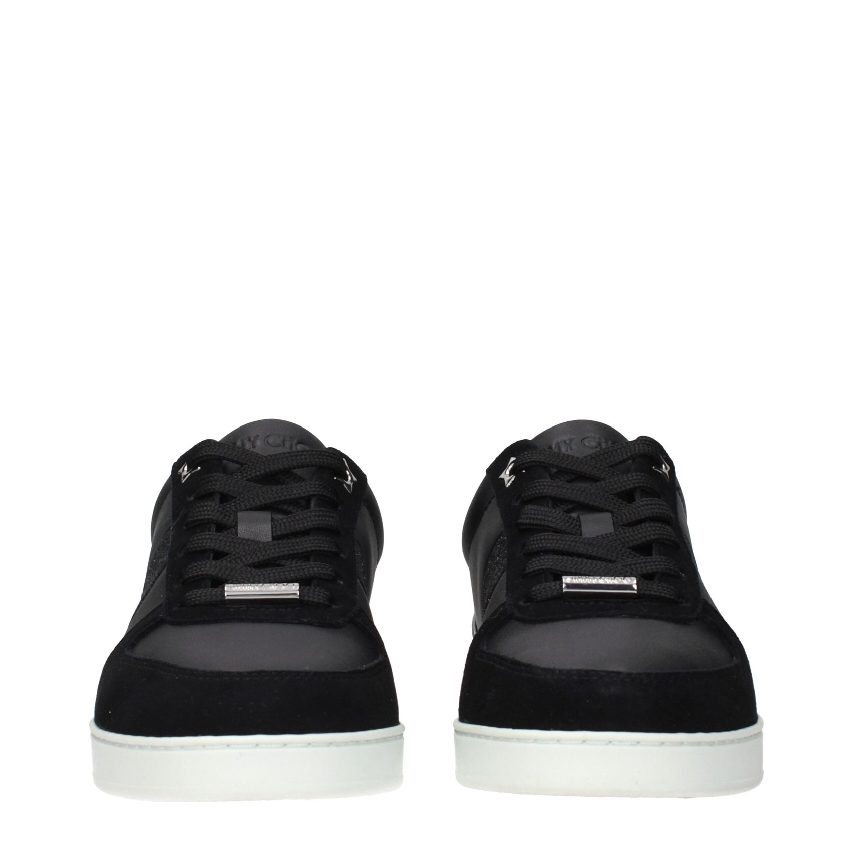 Jimmy Choo Black Leather Low Top Sneakers