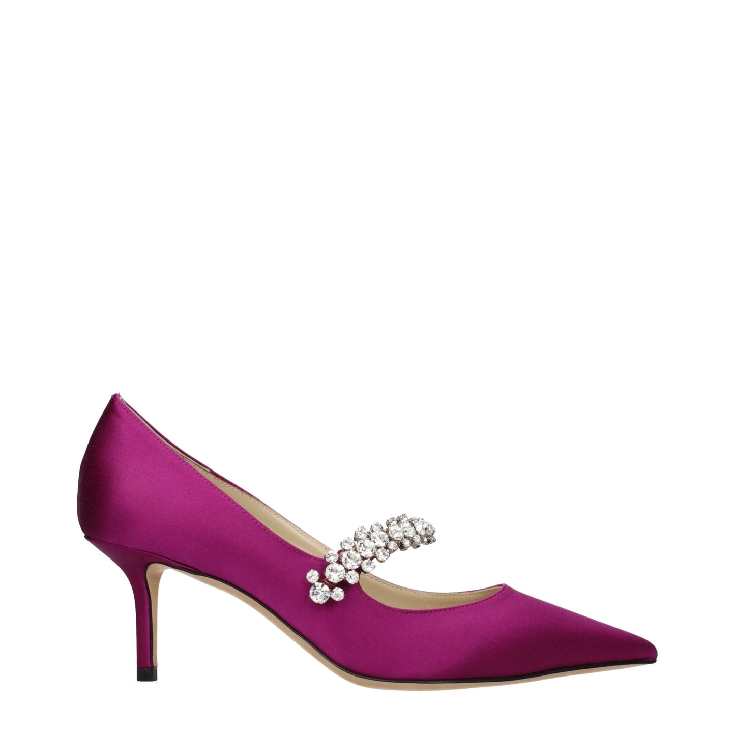 Jimmy Choo Pink Satin Mid Heel Pumps