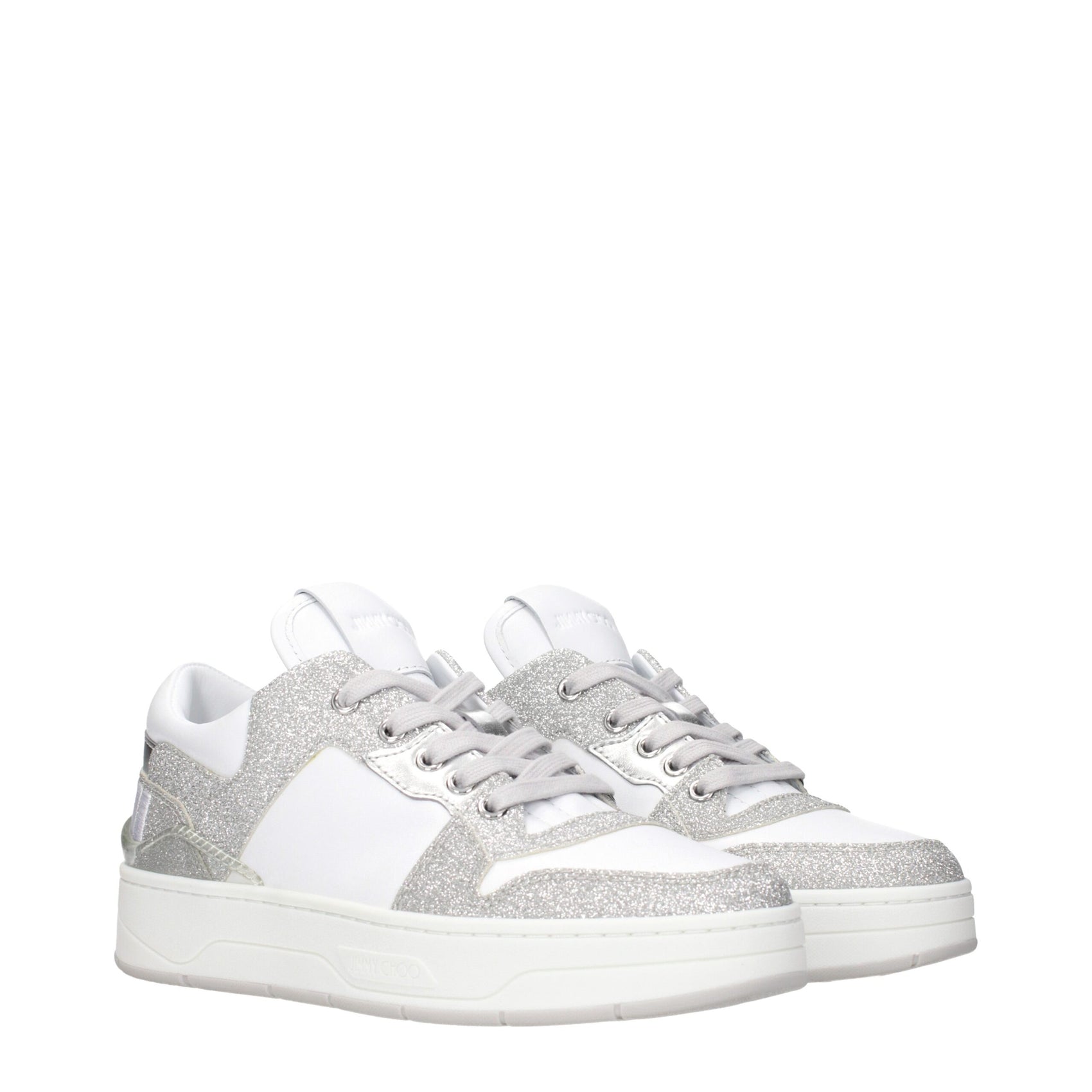Jimmy Choo White Leather Low Top Sneakers