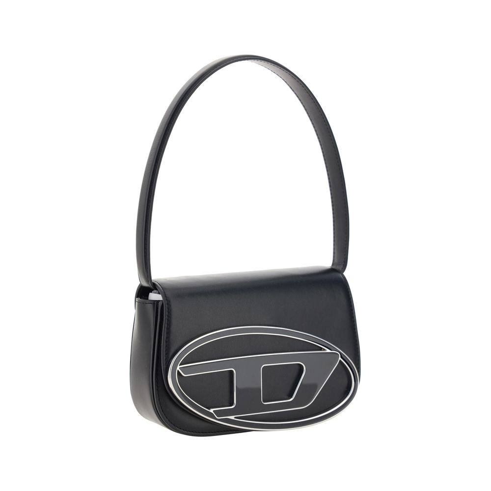 Diesel Black Calf Leather Bos Taurus Shoulder Bag