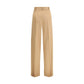 Max Mara Beige Fleece Wool Casual Pants