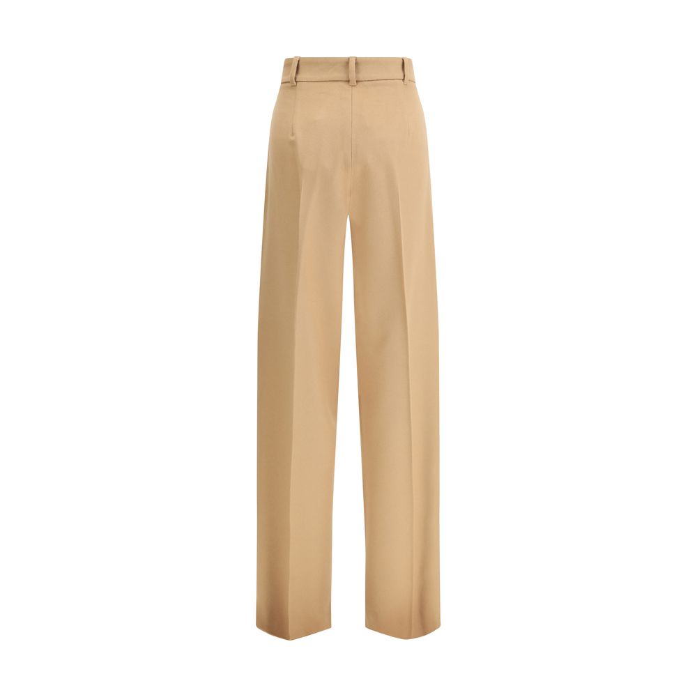 Max Mara Beige Fleece Wool Casual Pants