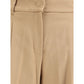 Max Mara Beige Fleece Wool Casual Pants