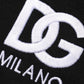 Dolce & Gabbana Black Cotton DG Logo Embroidery Top  T-shirt