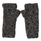 Dolce & Gabbana Gray Virgin Wool Knitted Fingerless Men Gloves