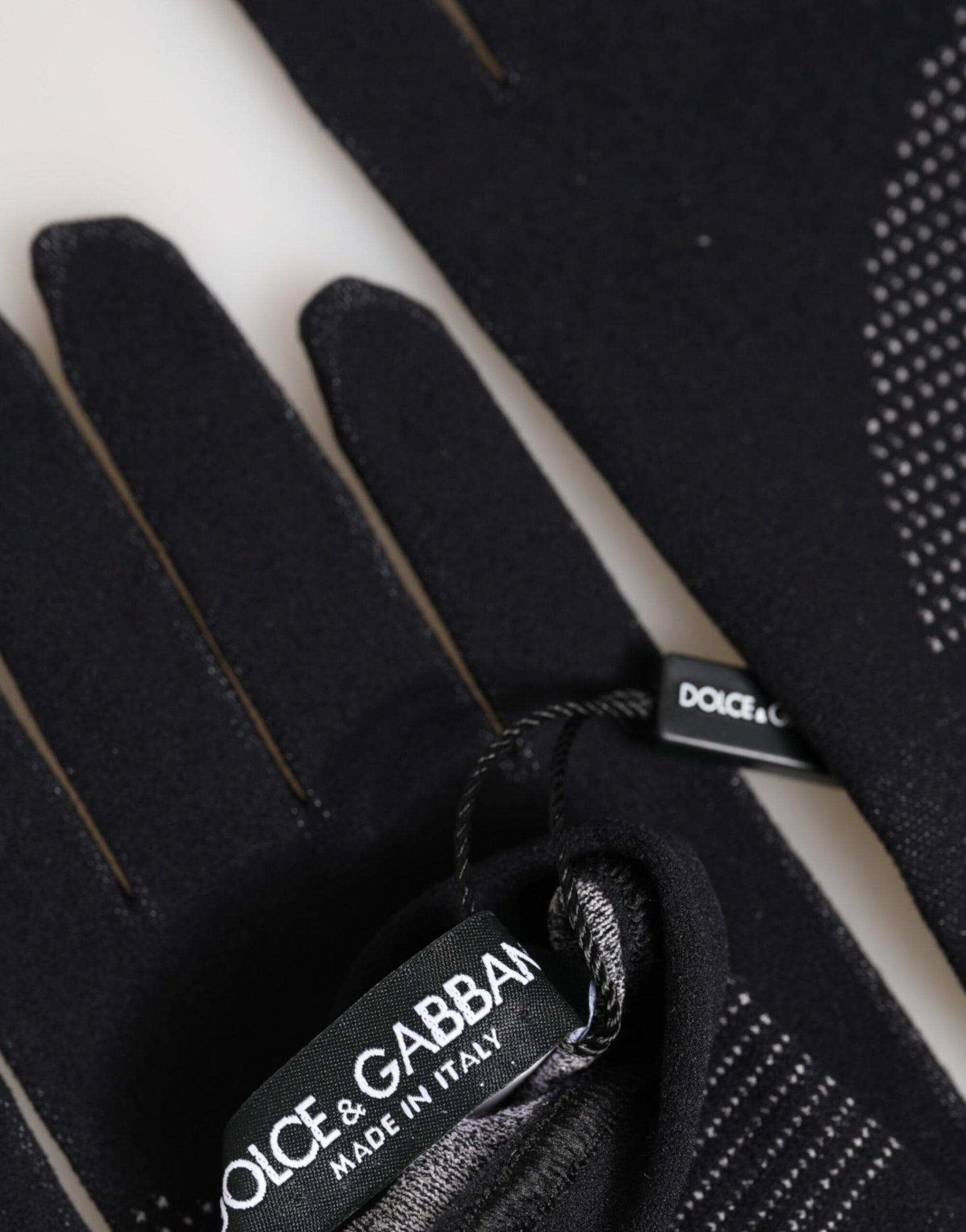 Dolce & Gabbana Black DG Logo Cotton Hands Mitten Men Gloves