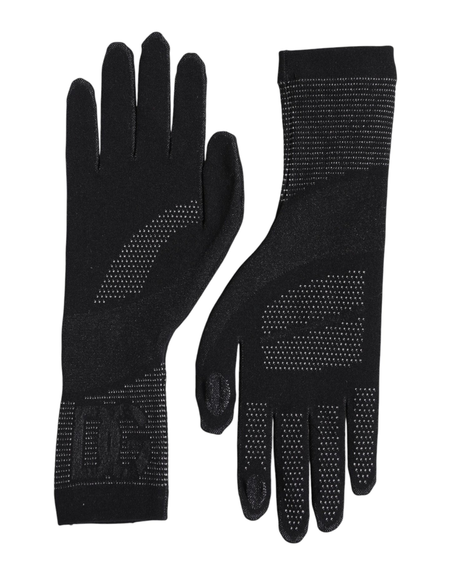 Dolce & Gabbana Black DG Logo Cotton Hands Mitten Men Gloves