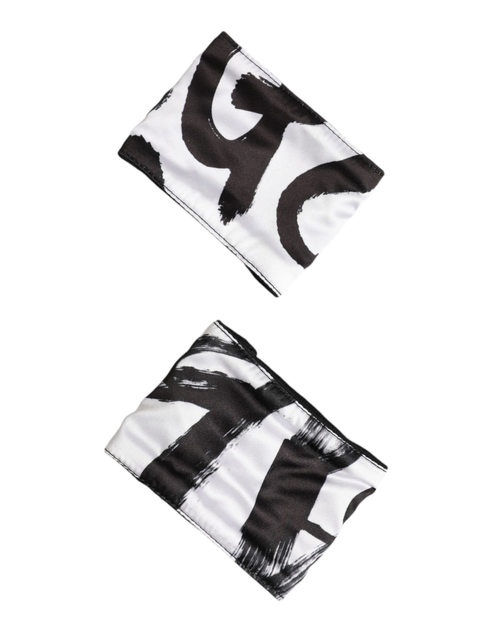 Dolce & Gabbana Black White DG Logo Silk 1 Pair Wristband