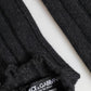 Dolce & Gabbana Black Virgin Wool Knitted Fingerless Gloves