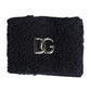 Dolce & Gabbana Black Polyester Logo Plaque Men One Size Wristband