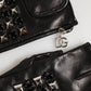 Dolce & Gabbana Black Leather Studded Fingerless Hand Mitten Men Gloves