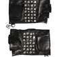 Dolce & Gabbana Black Leather Studded Fingerless Hand Mitten Men Gloves