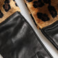 Dolce & Gabbana Brown Black Leopard Leather Elbow Length Mitten Gloves