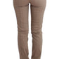 Cavalli Class Beige Dress Skinny Slim Straight Chinos Pants