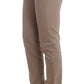 Cavalli Class Beige Dress Skinny Slim Straight Chinos Pants