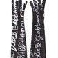 Dolce & Gabbana Black White DG Logo Elbow Length Mitten Gloves