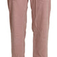 Ermanno Scervino Cotton Pink High Waist Straight Trouser Pants