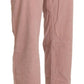 Ermanno Scervino Cotton Pink High Waist Straight Trouser Pants