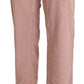 Ermanno Scervino Cotton Pink High Waist Straight Trouser Pants