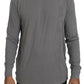 Scervino Street Cotton Gray Round Neck Pullover Top Sweater
