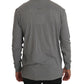 Scervino Street Cotton Gray Round Neck Pullover Top Sweater