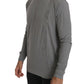 Scervino Street Cotton Gray Round Neck Pullover Top Sweater