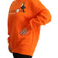 Philippe Model Orange Printed Long Sleeves Pullover Sweater