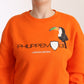 Philippe Model Orange Printed Long Sleeves Pullover Sweater